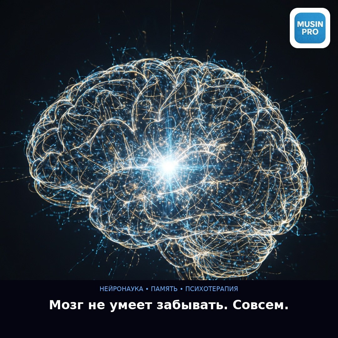 🧠 Мозг не умеет забывать. Совсем.  Если ты не помнишь — тело помнит всё. Это не 