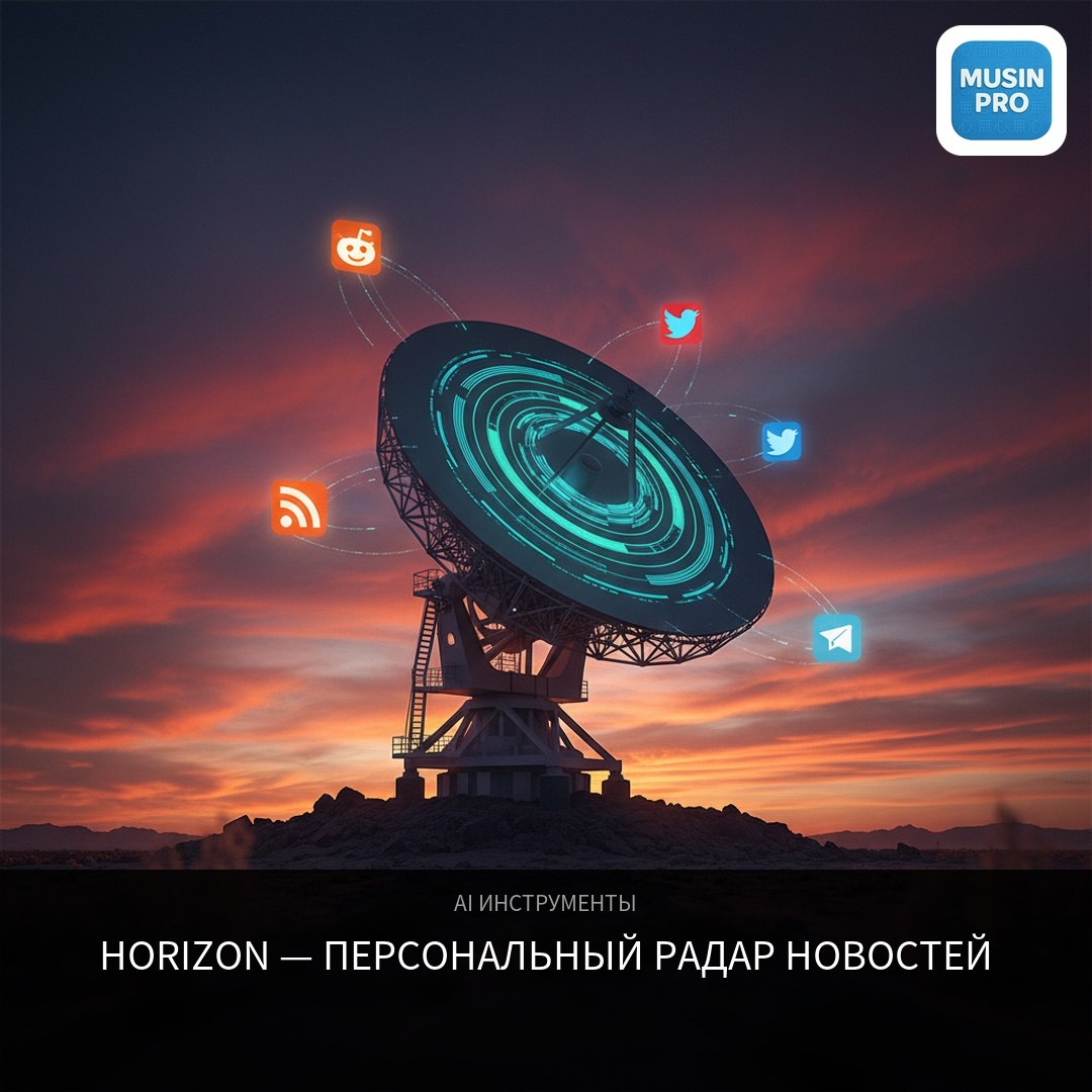 📡 Horizon — персональный AI-радар новостей. 5 300 звёзд на GitHub.  Хорошие ново