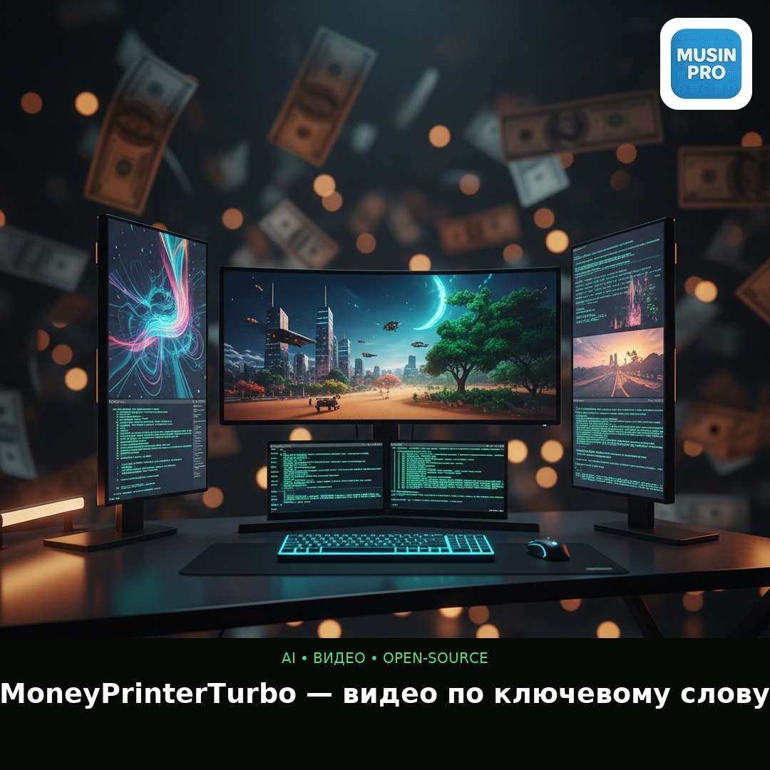 💸 MoneyPrinterTurbo — вводишь тему, получаешь готовое видео MoneyPrinterTurbo —