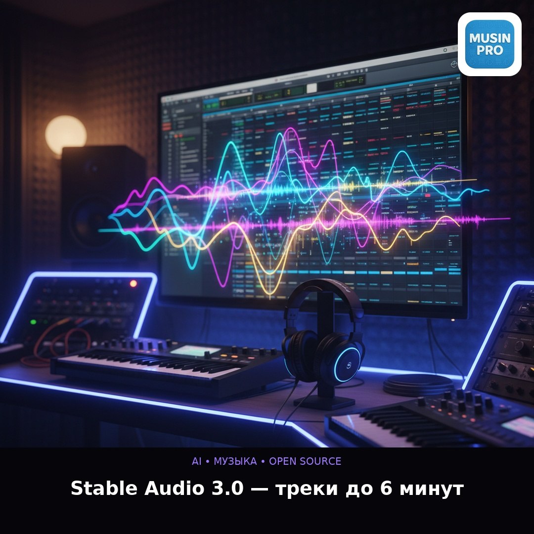 🎵 Stable Audio 3.0 — генерация музыки до 6 минут, открытые веса, лицензированные