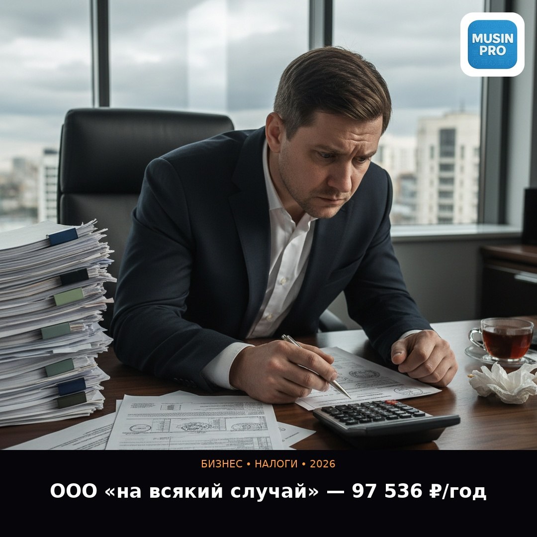 💸 ООО «на всякий случай» — теперь стоит 97 536 рублей в год С 1 января 2026 год
