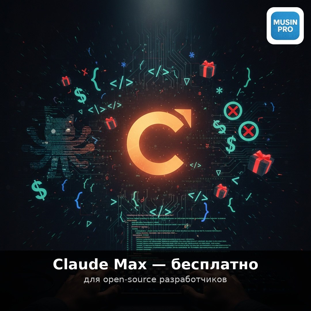 ⚡️ Claude Max на полгода — бесплатно для open-source разработчиков  Anthropic за