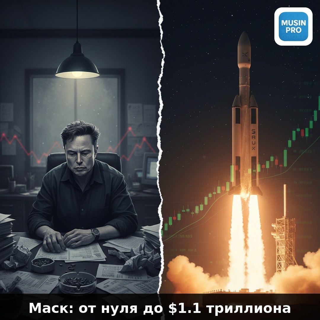 💸 Маск: от нуля до $1.1 триллиона — история самого дикого взлёта в капитализме  