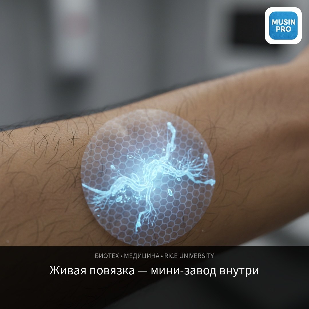 🩹 «Живая повязка» — патч с живыми клетками, который сам лечит рану  Учёные Униве