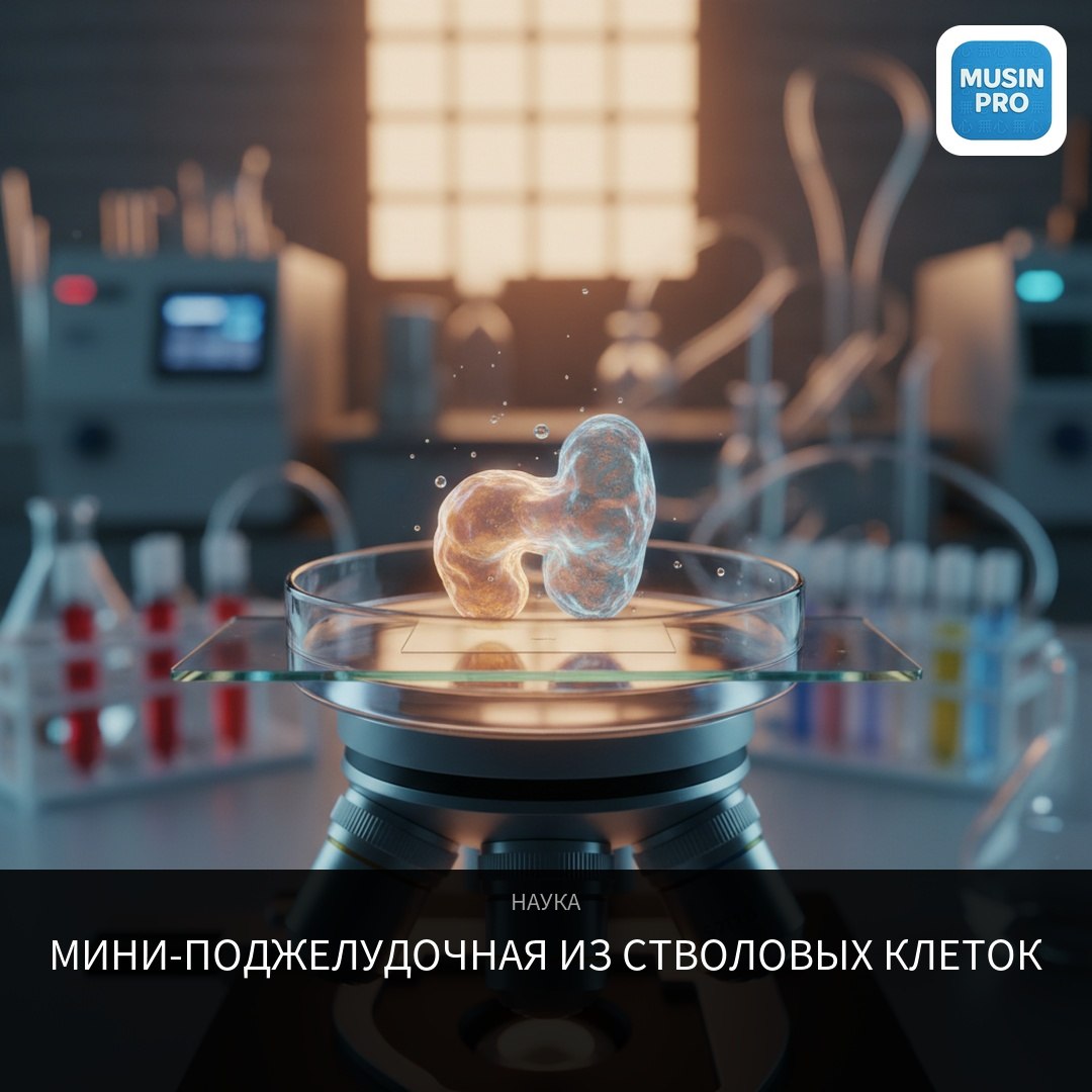 🧬 Учёные вырастили мини-поджелудочную из стволовых клеток — и обратили диабет вс