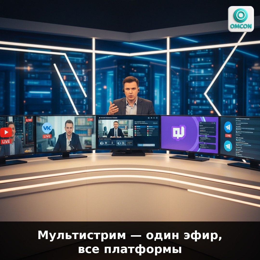 📡 Мультистрим в OMCON — один эфир сразу везде  Запустил конференцию или вебинар 